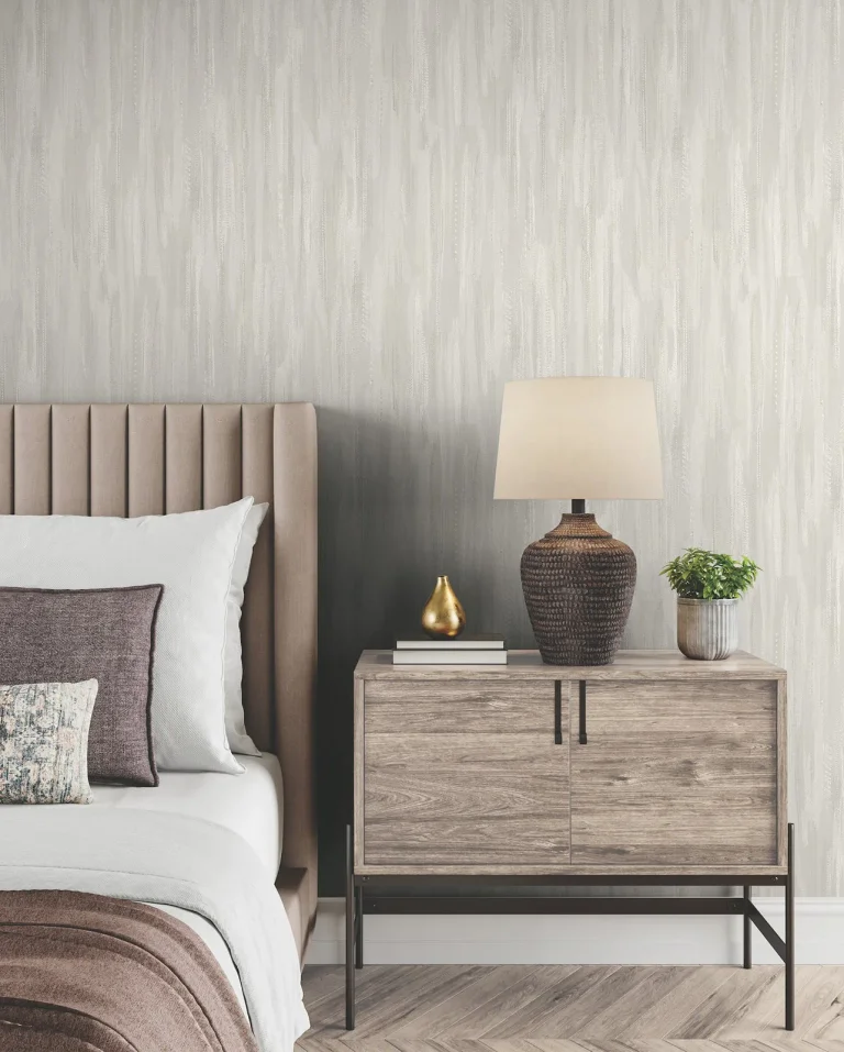 Ronald Redding Tribeca Texture Stripe Wallpaper - Dove — Ảnh 3