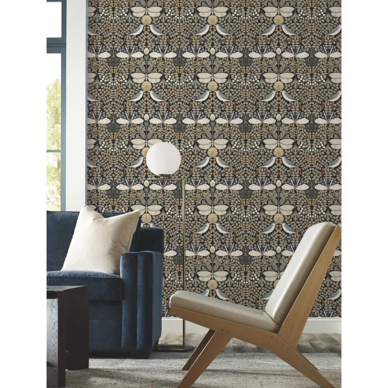 Ronald Redding Butterfly Garden Wallpaper - Black — Image 4