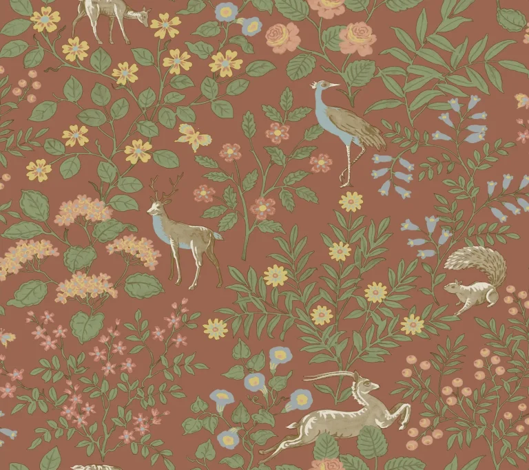 Erin & Ben Woodland Floral Peel and Stick Wallpaper - Rust — Ảnh 4
