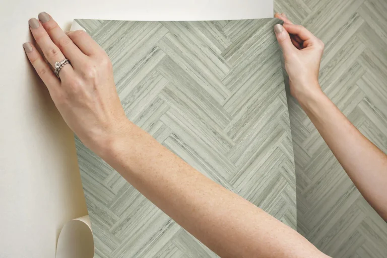 Hermosa Herringbone Peel and Stick Wallpaper - Neutral — Image 4