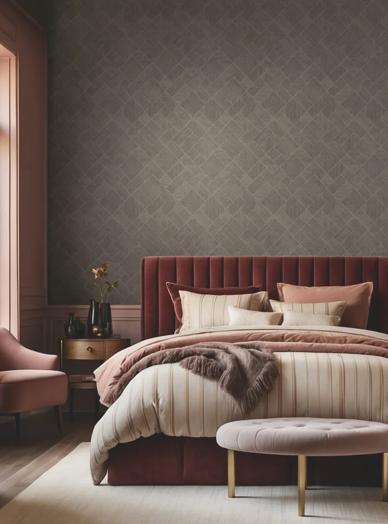Marquetry Tile Wallpaper - Taupe — Ảnh 4