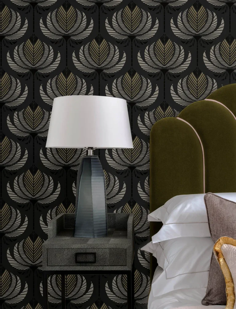 Ferrenby Floral Fan Wallpaper - Black — Image 7