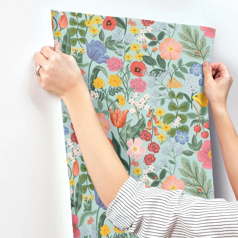 Rifle Paper Co. Blossom Wallpaper - Light Blue — Ảnh 7