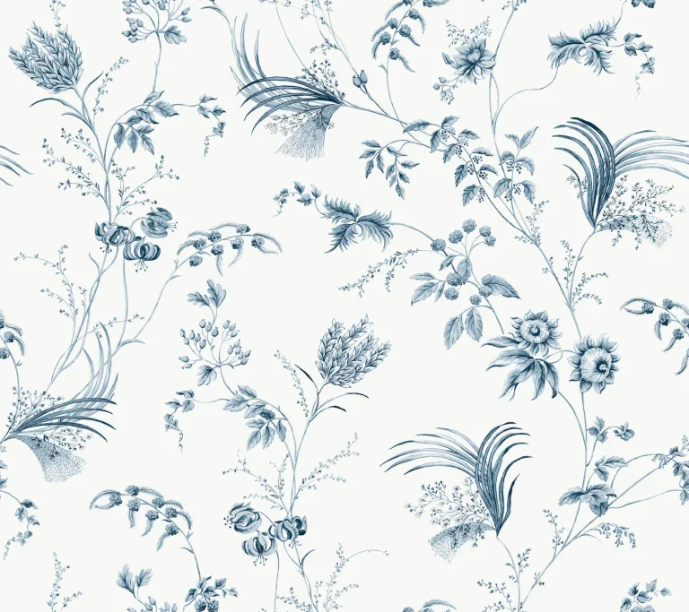 Ronald Redding Floral Lace Wallpaper - Navy — Ảnh 4