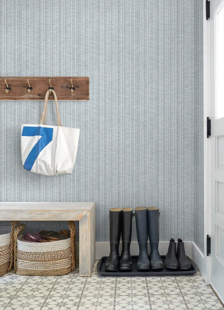 Simon Woven Texture Wallpaper - Blue — Ảnh 2