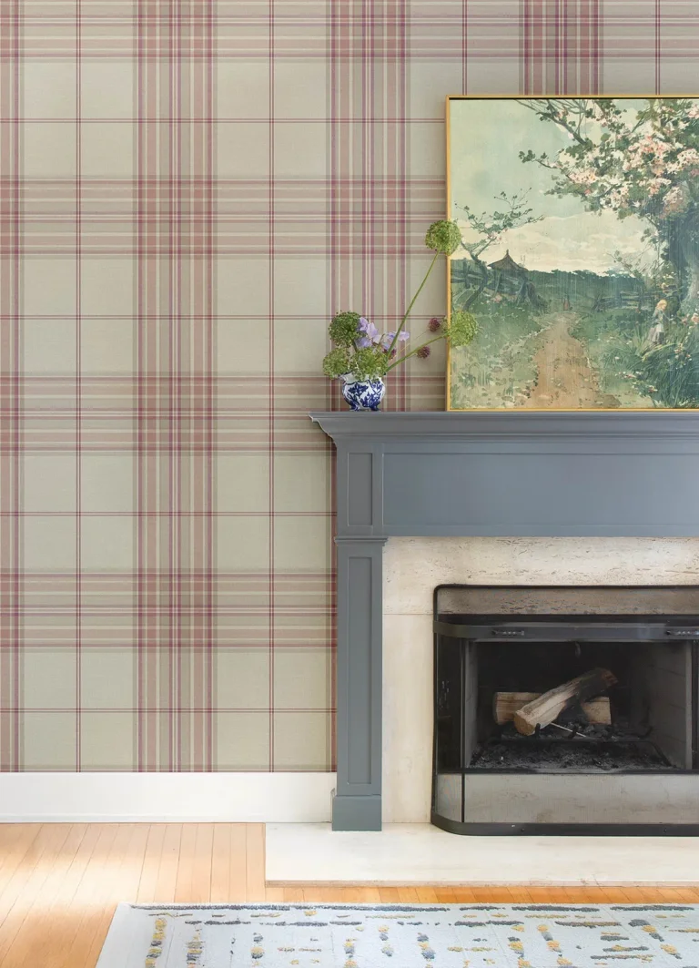 Westley Plaid Wallpaper - Magenta — Ảnh 2