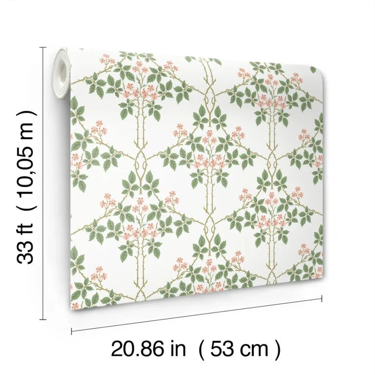 Blackberry Vine Trellis Wallpaper - Pink — Ảnh 2