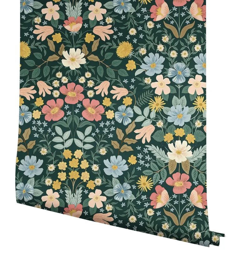 Rifle Paper Co. Bramble Garden Peel and Stick Wallpaper - Emerald — Ảnh 4