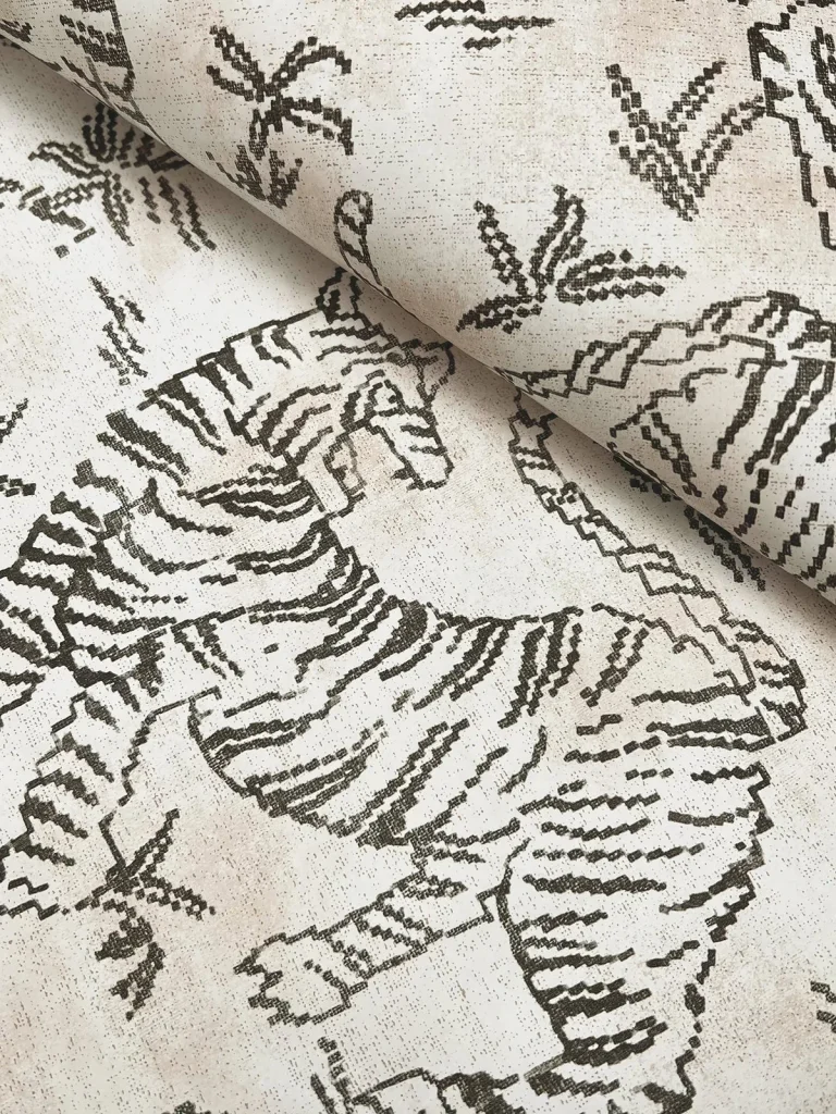 Orly Tigers Wallpaper - White/Charcoal — Image 3
