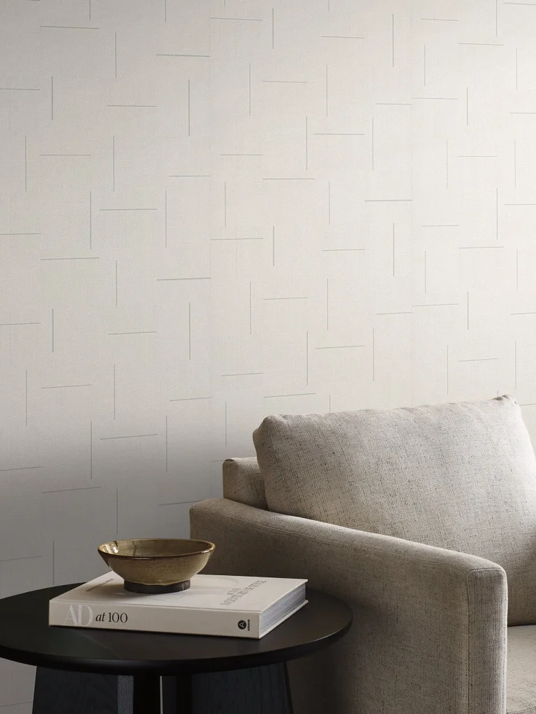 Geo Block Weave Wallpaper - Ivory — Ảnh 2