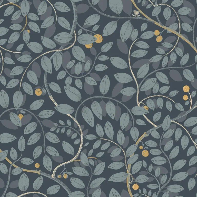 Kirke Leafy Vines Wallpaper - Blue — Ảnh 2