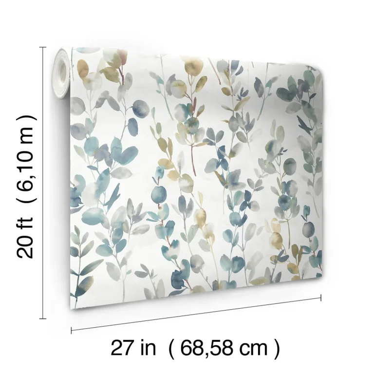Candice Olson Joyful Eucalyptus Peel and Stick Wallpaper - Navy — Ảnh 8