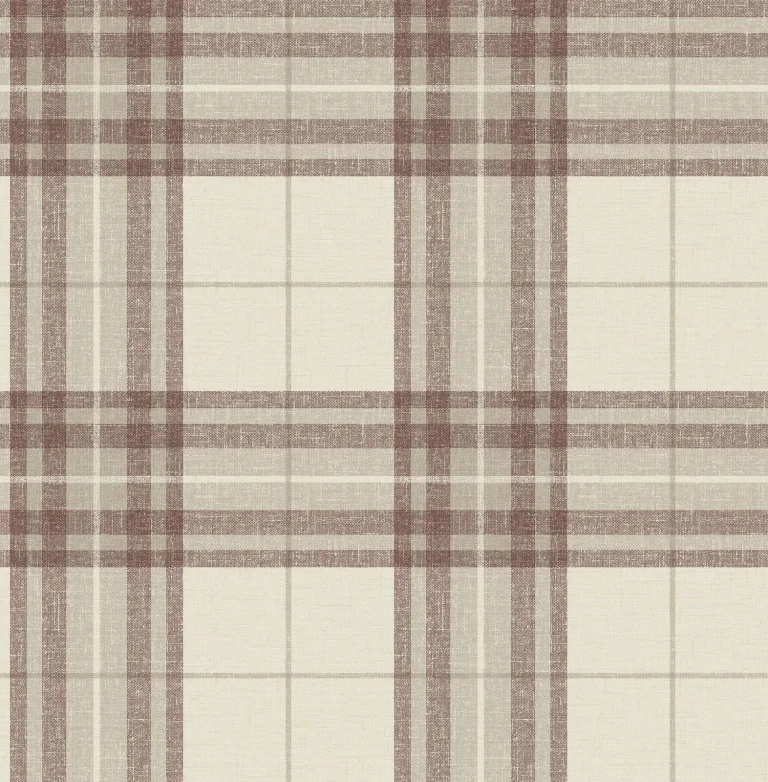 Chesapeake Cabin Check Plaid Wallpaper - Rust — Ảnh 5
