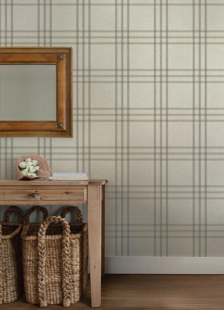 Chesapeake Fletcher Plaid Wallpaper - Grey — Ảnh 3