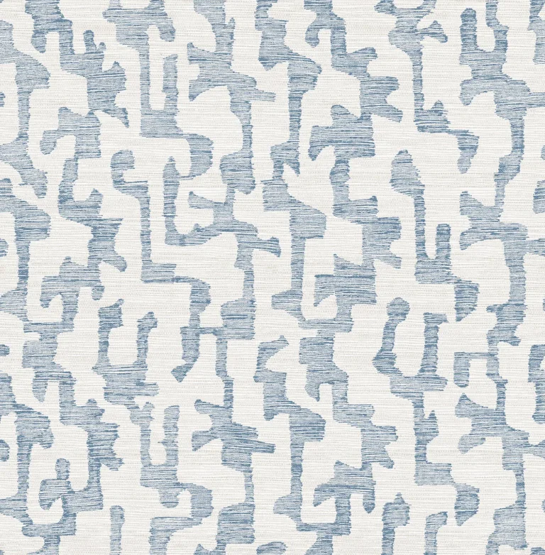 Cipher Geometric Faux Grasscloth Wallpaper - Blue — Ảnh 5