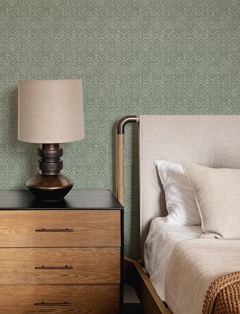 Gallivant Woven Geometric Wallpaper - Green — Ảnh 2