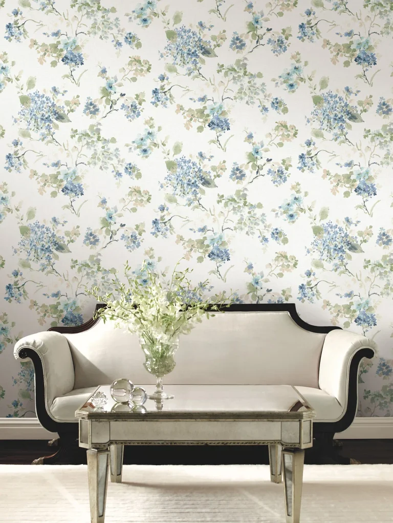 Veiled Garden Floral Wallpaper - Sky Blue — Ảnh 3