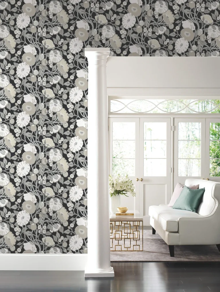 Vincent Poppies Wallpaper - Black/Neutral — Ảnh 3