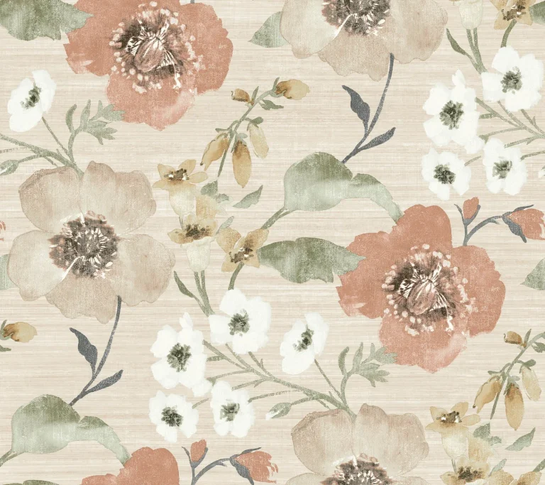Evelyn Floral Wallpaper - Apricot — Ảnh 3