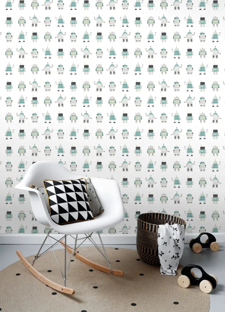 Chesapeake Callum Robots Wallpaper - Teal — Image 3