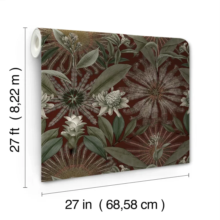 Ronald Redding Enchanted Garden Tropical Wallpaper - Maroon — Ảnh 2