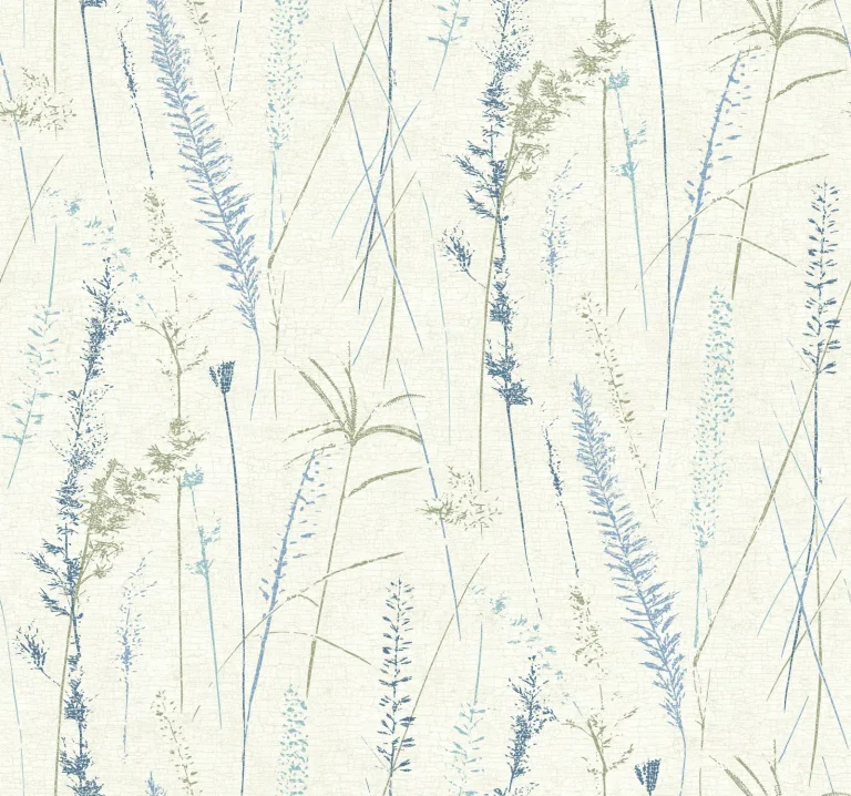 Meadow Splendor Botanical Wallpaper - Blue — Ảnh 5
