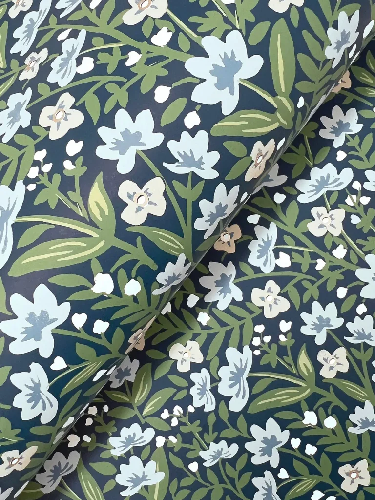 Rifle Paper Co. Sylvie Wallpaper - Navy — Ảnh 2