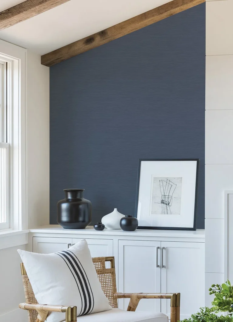 Moroccan Sisal Texture Wallpaper - Blue — Ảnh 3