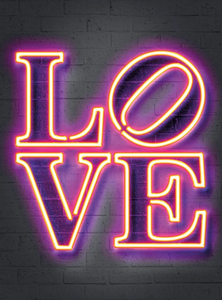 Neon Tube Love - Wall Mural 5481 - 4 Panel - 192cm x 260cm — Ảnh 2
