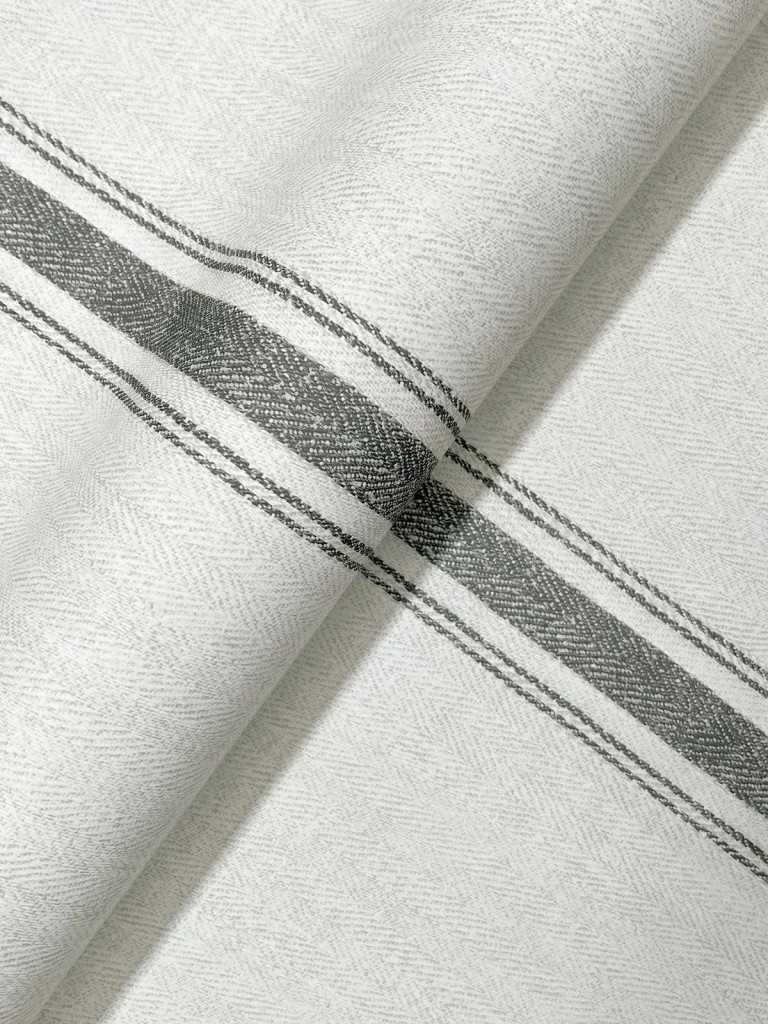 Chesapeake Linette Fabric Stripe Wallpaper - Dark Grey and White — Ảnh 2
