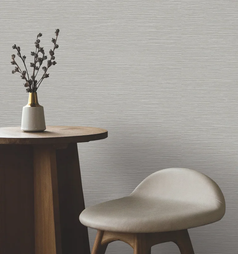 Oasis Faux Grasscloth Wallpaper - Grey — Ảnh 2