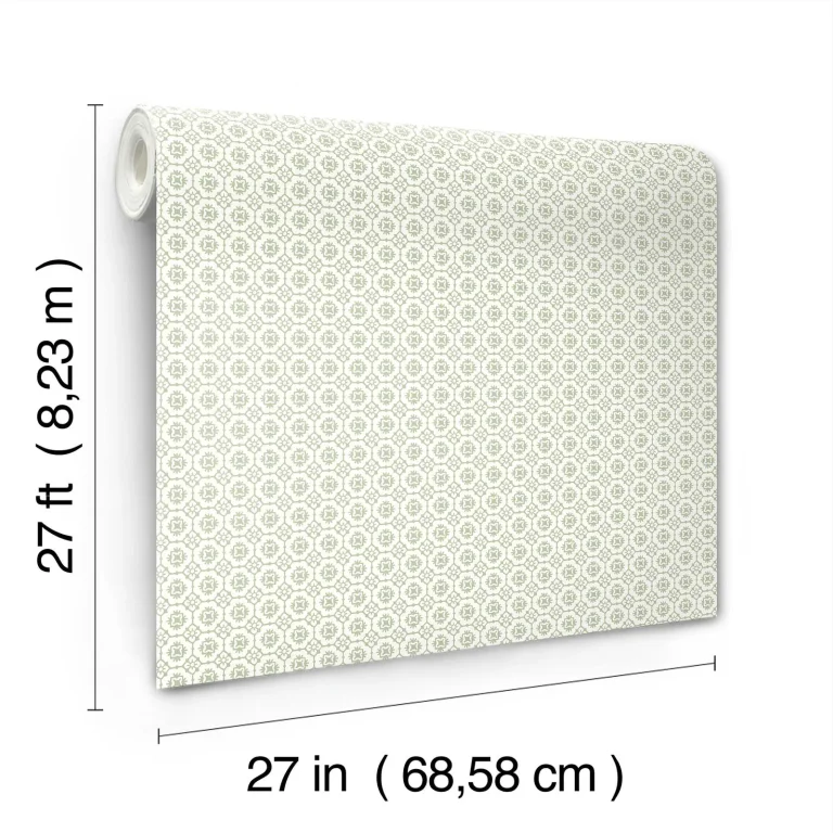 Priti Floral Grid Wallpaper - Sage — Ảnh 5