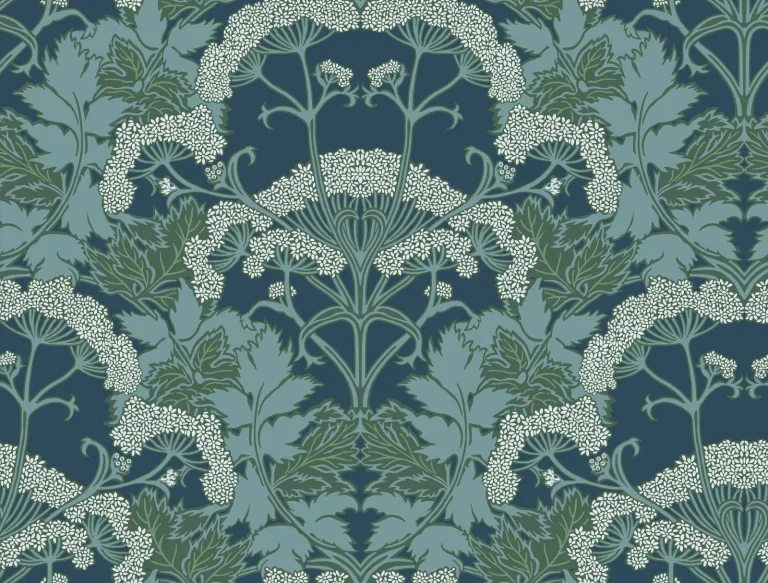 Yarrow Nouveau Wallpaper - Blue Mix/Green — Ảnh 5
