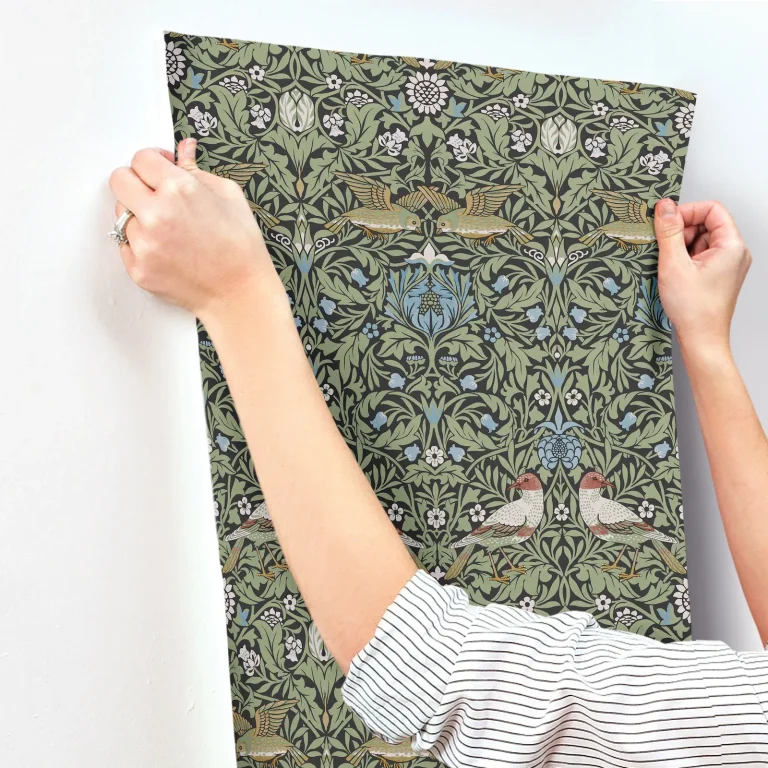 Bird Floral Thicket Wallpaper - Multicolor — Ảnh 3