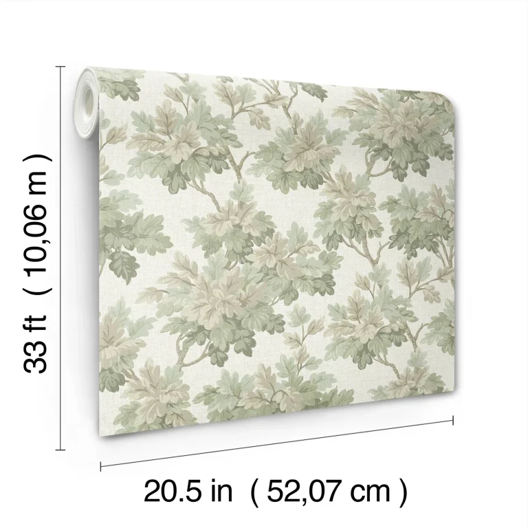 Oakcliff Leaf Trail Wallpaper - Sage — Ảnh 7