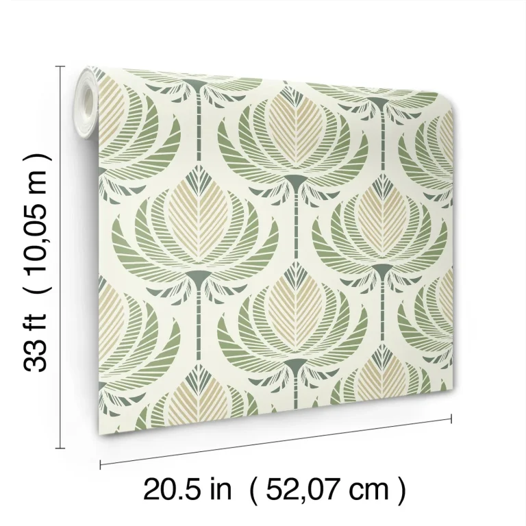 Ferrenby Floral Fan Wallpaper - Green — Ảnh 4