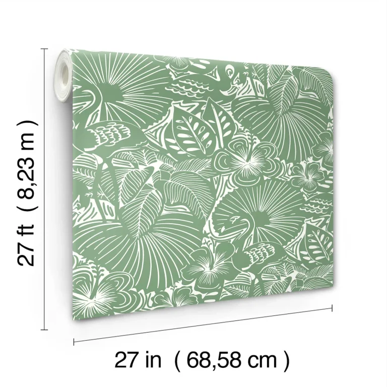 Idalia Floral Flamingo Wallpaper - Green — Ảnh 4
