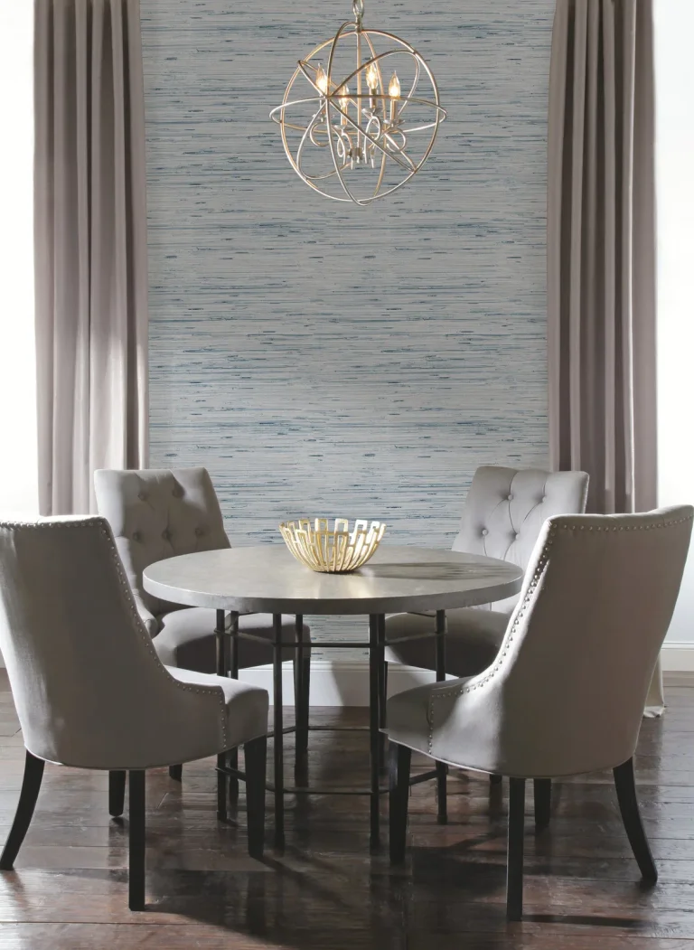 Lustrous Grasscloth Wallpaper - Light Grey/Blue — Ảnh 2