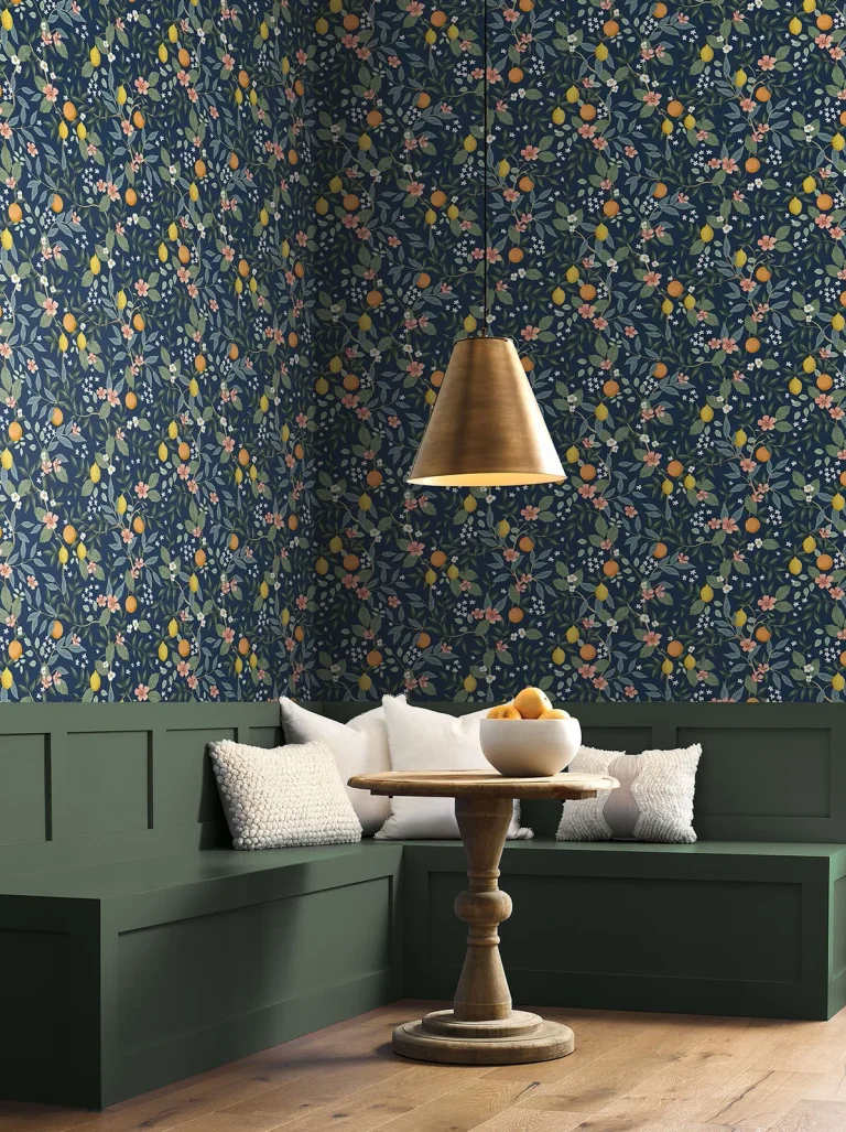Rifle Paper Co. Citrus Grove Peel and Stick Wallpaper - Navy — Ảnh 3