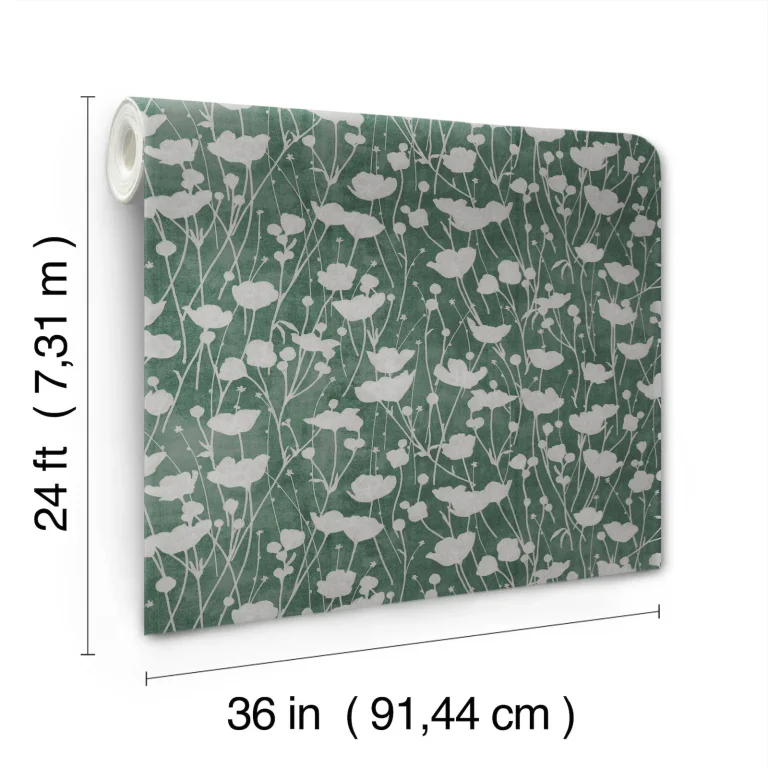 Ronald Redding Shimmering Poppies Wallpaper - Green — Ảnh 5