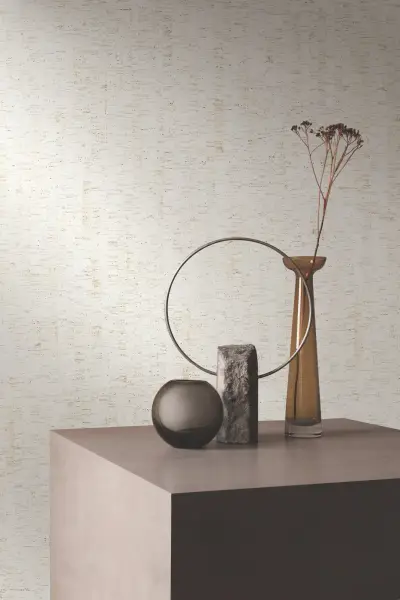 Plain Bamboo Wallpaper - White
