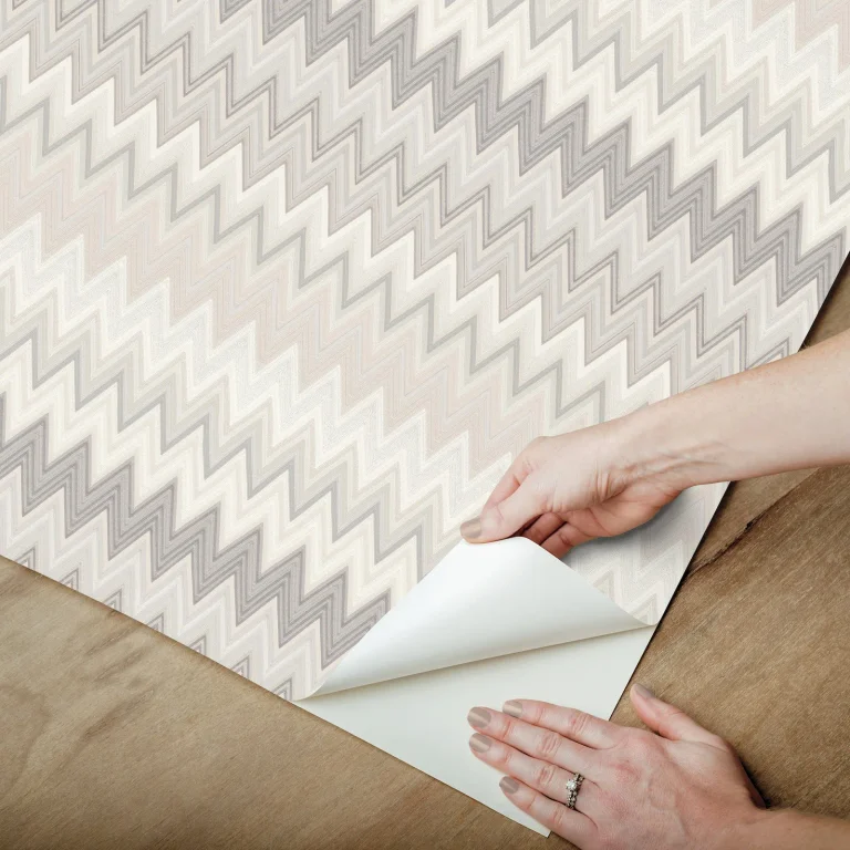 Zig Zag Peel and Stick Wallpaper - Beige — Image 5