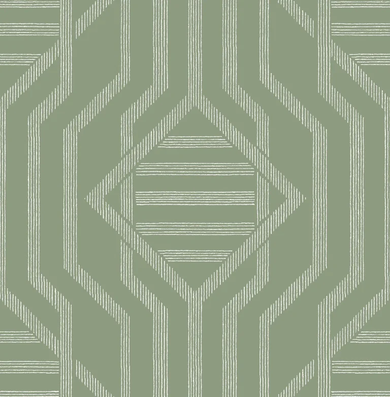 Essex Geometric Wallpaper - Green — Ảnh 6