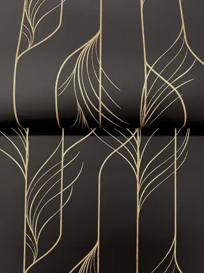 Candice Olson Elemental Thread Wallpaper - Black & Gold
