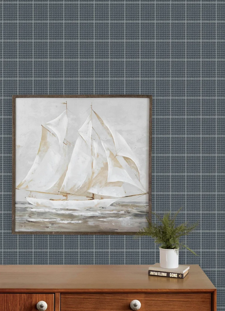 Chesapeake Prescott Glen Check Wallpaper - Navy — Ảnh 3