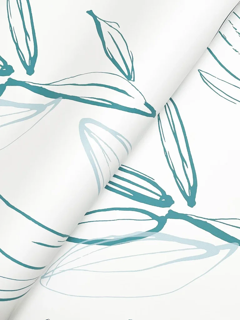 Kenia Leaf Toss Wallpaper - Blue/Green — Ảnh 2