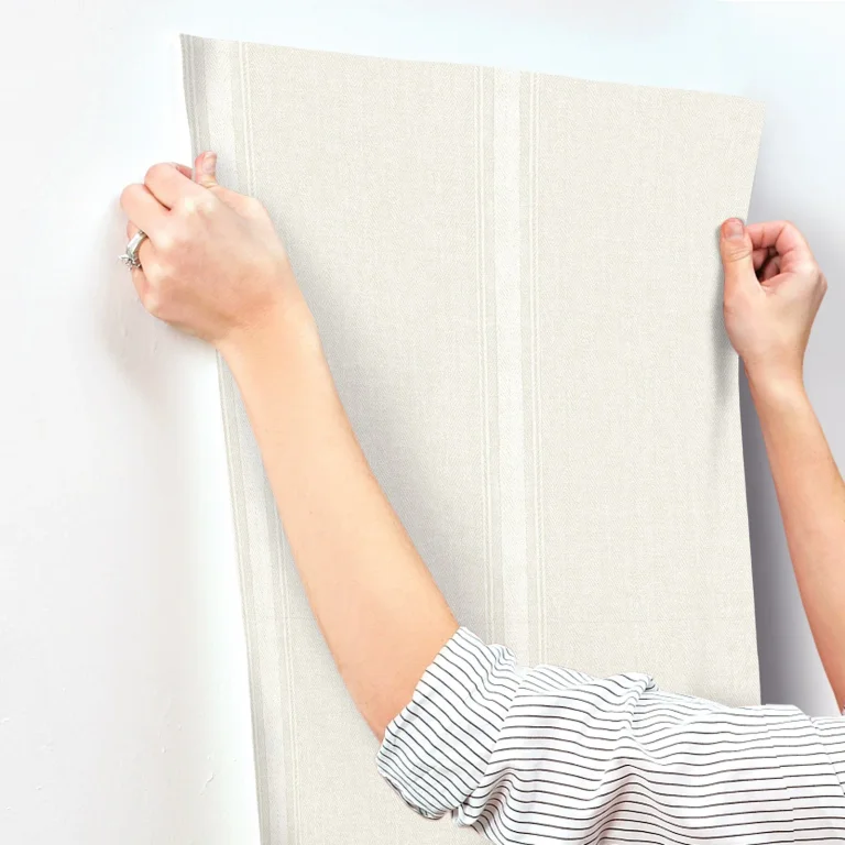 Chesapeake Linette Fabric Stripe Wallpaper - Cream — Ảnh 2