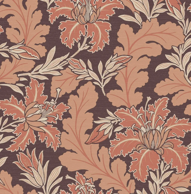 Butterfield Floral Wallpaper - Burgundy — Ảnh 4