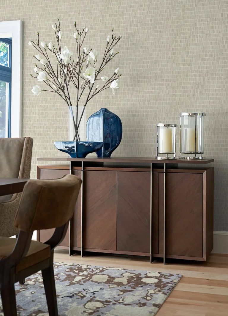 Luz Faux Grasscloth Wallpaper - Taupe — Ảnh 4