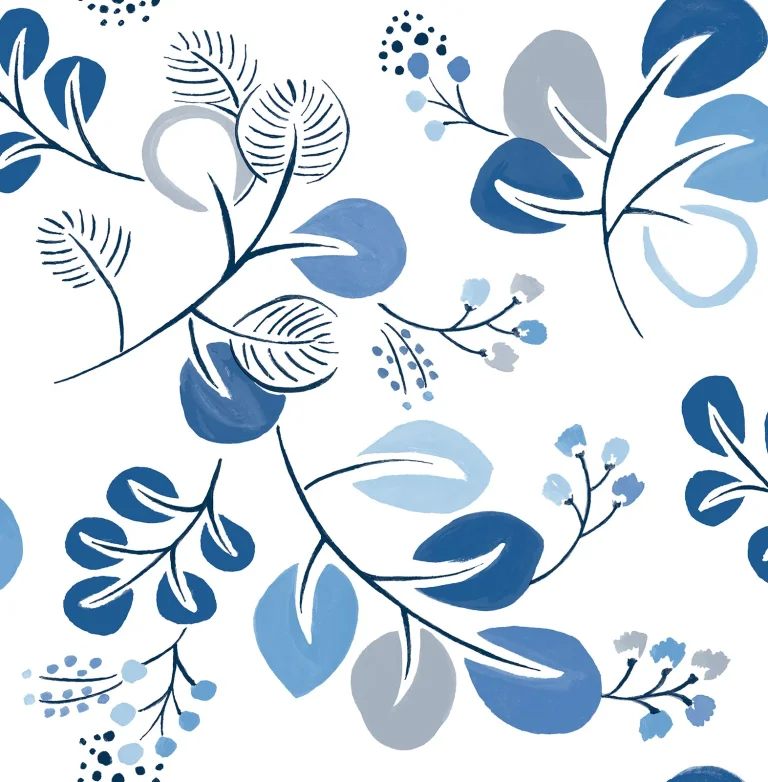 Jonah Leaf Trail Wallpaper - Blue — Image 2